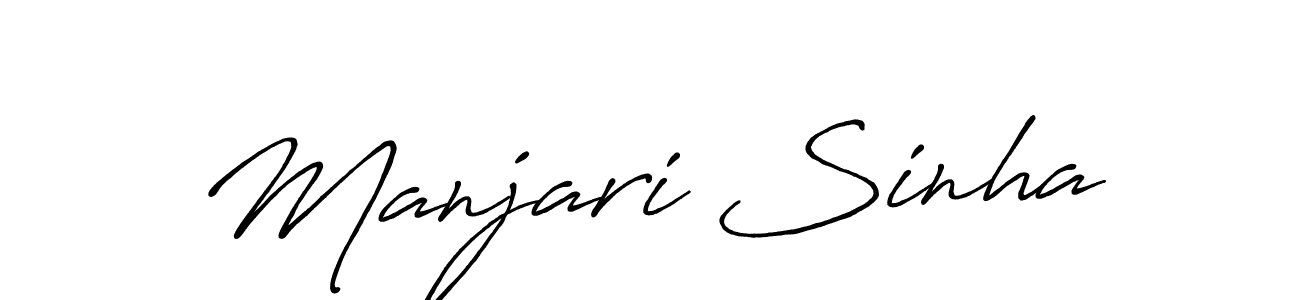 The best way (Antro_Vectra_Bolder) to make a short signature is to pick only two or three words in your name. The name Manjari Sinha include a total of six letters. For converting this name. Manjari Sinha signature style 7 images and pictures png