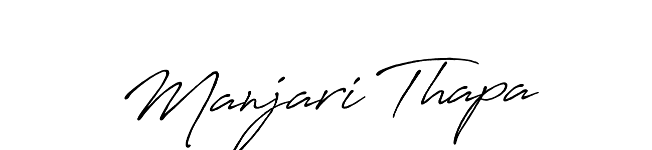 The best way (Antro_Vectra_Bolder) to make a short signature is to pick only two or three words in your name. The name Manjari Thapa include a total of six letters. For converting this name. Manjari Thapa signature style 7 images and pictures png