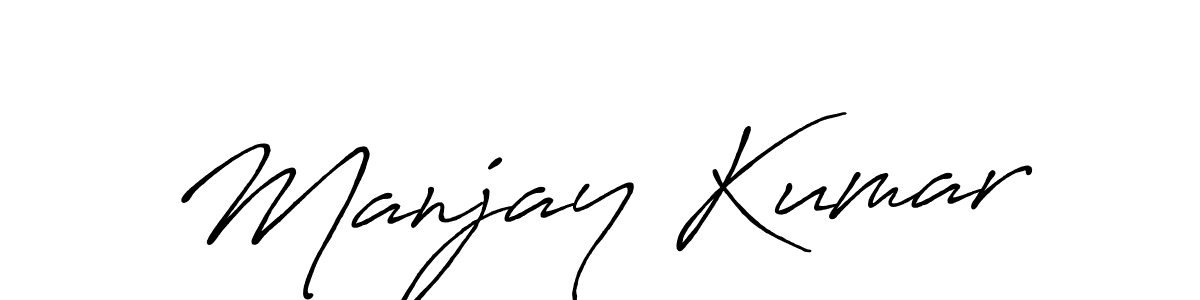 How to make Manjay Kumar signature? Antro_Vectra_Bolder is a professional autograph style. Create handwritten signature for Manjay Kumar name. Manjay Kumar signature style 7 images and pictures png