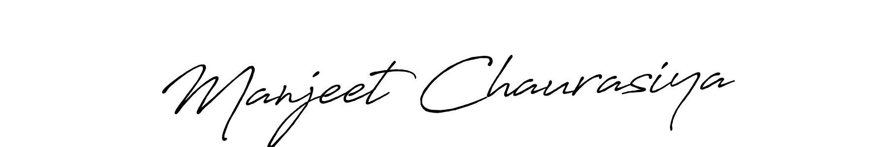 Make a beautiful signature design for name Manjeet Chaurasiya. With this signature (Antro_Vectra_Bolder) style, you can create a handwritten signature for free. Manjeet Chaurasiya signature style 7 images and pictures png
