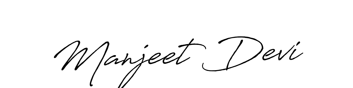 Also we have Manjeet Devi name is the best signature style. Create professional handwritten signature collection using Antro_Vectra_Bolder autograph style. Manjeet Devi signature style 7 images and pictures png