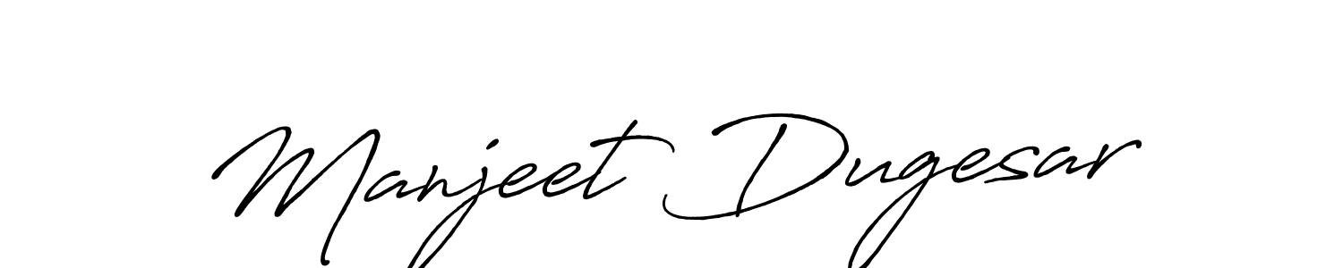 Make a beautiful signature design for name Manjeet Dugesar. With this signature (Antro_Vectra_Bolder) style, you can create a handwritten signature for free. Manjeet Dugesar signature style 7 images and pictures png