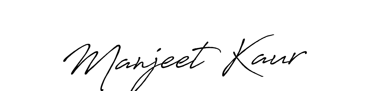 Also we have Manjeet Kaur name is the best signature style. Create professional handwritten signature collection using Antro_Vectra_Bolder autograph style. Manjeet Kaur signature style 7 images and pictures png