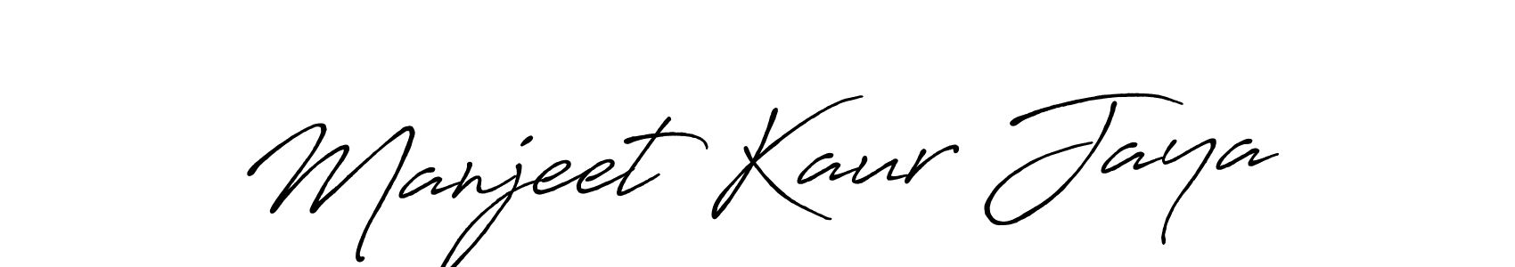 Make a beautiful signature design for name Manjeet Kaur Jaya. With this signature (Antro_Vectra_Bolder) style, you can create a handwritten signature for free. Manjeet Kaur Jaya signature style 7 images and pictures png