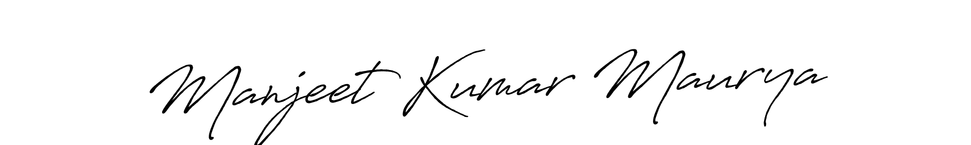 How to make Manjeet Kumar Maurya name signature. Use Antro_Vectra_Bolder style for creating short signs online. This is the latest handwritten sign. Manjeet Kumar Maurya signature style 7 images and pictures png