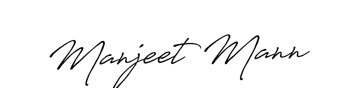 How to make Manjeet Mann name signature. Use Antro_Vectra_Bolder style for creating short signs online. This is the latest handwritten sign. Manjeet Mann signature style 7 images and pictures png