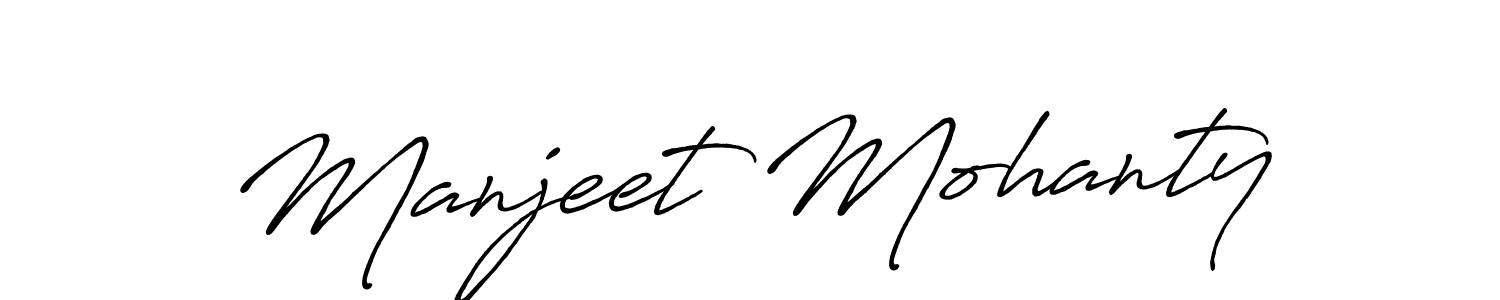 Make a beautiful signature design for name Manjeet Mohanty. With this signature (Antro_Vectra_Bolder) style, you can create a handwritten signature for free. Manjeet Mohanty signature style 7 images and pictures png