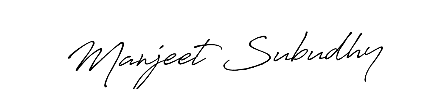 Manjeet Subudhy stylish signature style. Best Handwritten Sign (Antro_Vectra_Bolder) for my name. Handwritten Signature Collection Ideas for my name Manjeet Subudhy. Manjeet Subudhy signature style 7 images and pictures png