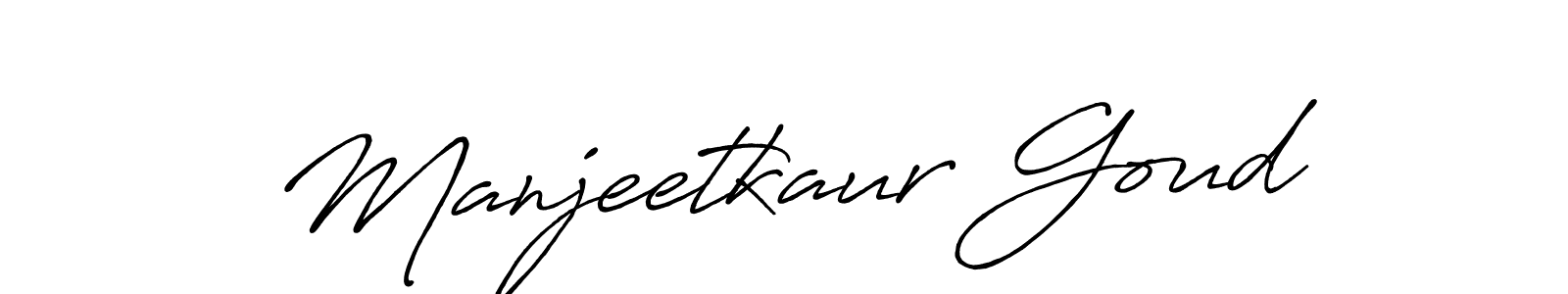 Also we have Manjeetkaur Goud name is the best signature style. Create professional handwritten signature collection using Antro_Vectra_Bolder autograph style. Manjeetkaur Goud signature style 7 images and pictures png