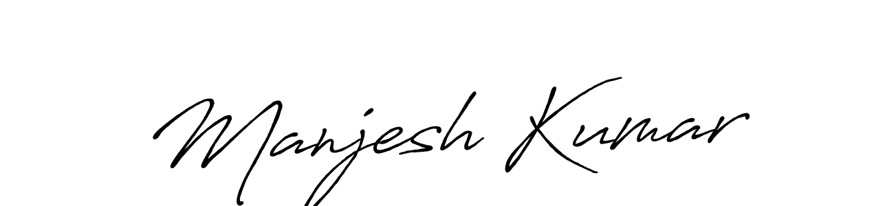 How to make Manjesh Kumar signature? Antro_Vectra_Bolder is a professional autograph style. Create handwritten signature for Manjesh Kumar name. Manjesh Kumar signature style 7 images and pictures png
