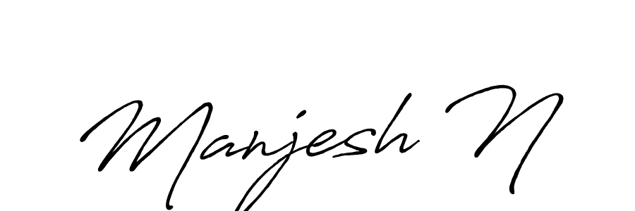 Create a beautiful signature design for name Manjesh N. With this signature (Antro_Vectra_Bolder) fonts, you can make a handwritten signature for free. Manjesh N signature style 7 images and pictures png