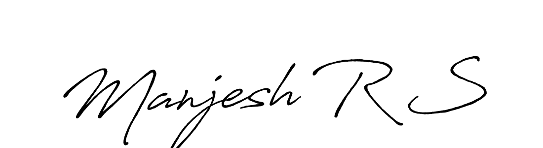 The best way (Antro_Vectra_Bolder) to make a short signature is to pick only two or three words in your name. The name Manjesh R S include a total of six letters. For converting this name. Manjesh R S signature style 7 images and pictures png