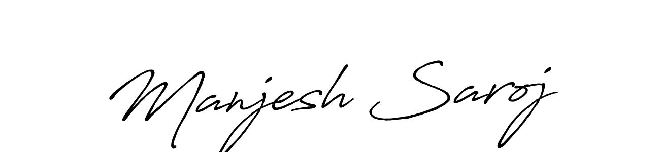 Use a signature maker to create a handwritten signature online. With this signature software, you can design (Antro_Vectra_Bolder) your own signature for name Manjesh Saroj. Manjesh Saroj signature style 7 images and pictures png