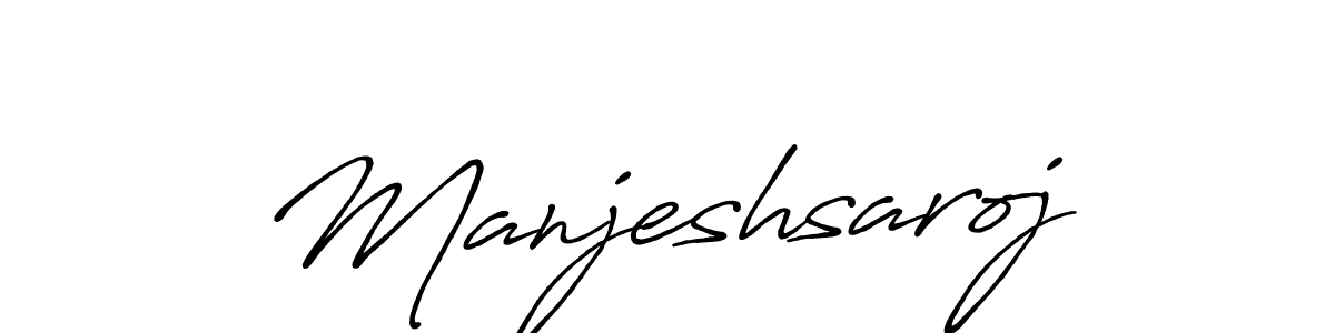 Also we have Manjeshsaroj name is the best signature style. Create professional handwritten signature collection using Antro_Vectra_Bolder autograph style. Manjeshsaroj signature style 7 images and pictures png