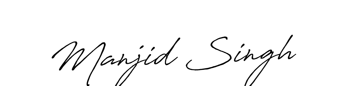 Make a beautiful signature design for name Manjid Singh. With this signature (Antro_Vectra_Bolder) style, you can create a handwritten signature for free. Manjid Singh signature style 7 images and pictures png