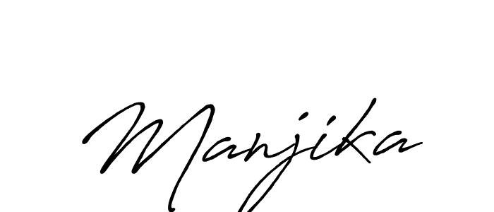 How to make Manjika name signature. Use Antro_Vectra_Bolder style for creating short signs online. This is the latest handwritten sign. Manjika signature style 7 images and pictures png