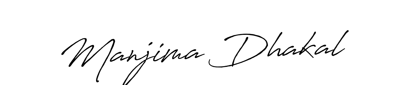 Make a beautiful signature design for name Manjima Dhakal. With this signature (Antro_Vectra_Bolder) style, you can create a handwritten signature for free. Manjima Dhakal signature style 7 images and pictures png