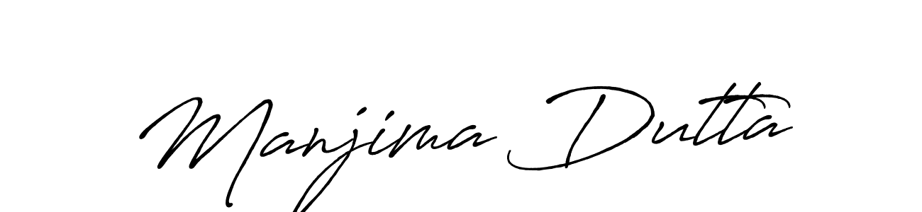 Make a beautiful signature design for name Manjima Dutta. With this signature (Antro_Vectra_Bolder) style, you can create a handwritten signature for free. Manjima Dutta signature style 7 images and pictures png