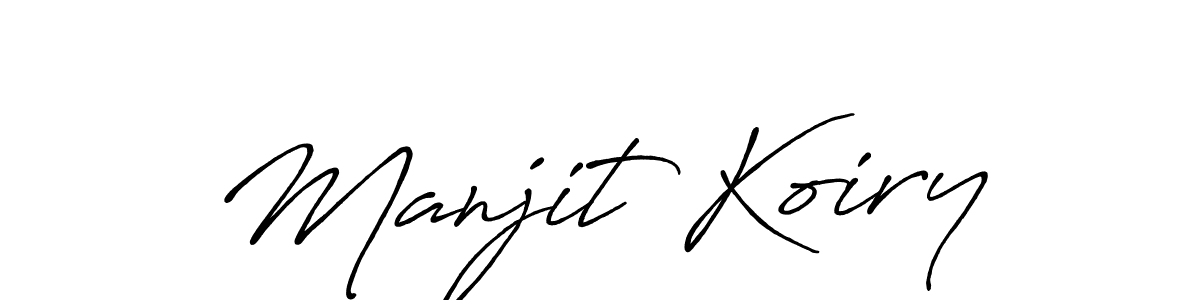 How to make Manjit Koiry name signature. Use Antro_Vectra_Bolder style for creating short signs online. This is the latest handwritten sign. Manjit Koiry signature style 7 images and pictures png