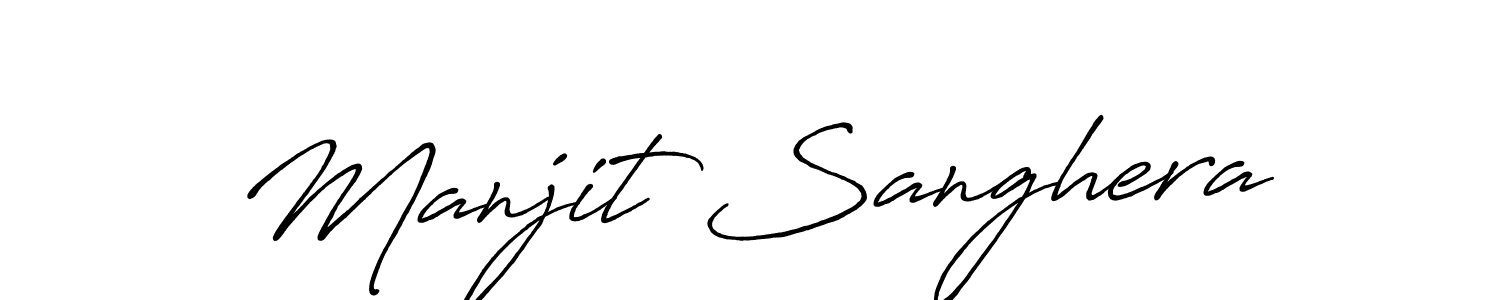 Create a beautiful signature design for name Manjit Sanghera. With this signature (Antro_Vectra_Bolder) fonts, you can make a handwritten signature for free. Manjit Sanghera signature style 7 images and pictures png
