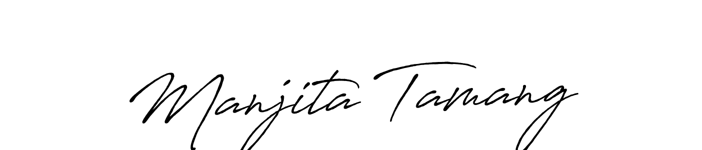 How to make Manjita Tamang signature? Antro_Vectra_Bolder is a professional autograph style. Create handwritten signature for Manjita Tamang name. Manjita Tamang signature style 7 images and pictures png