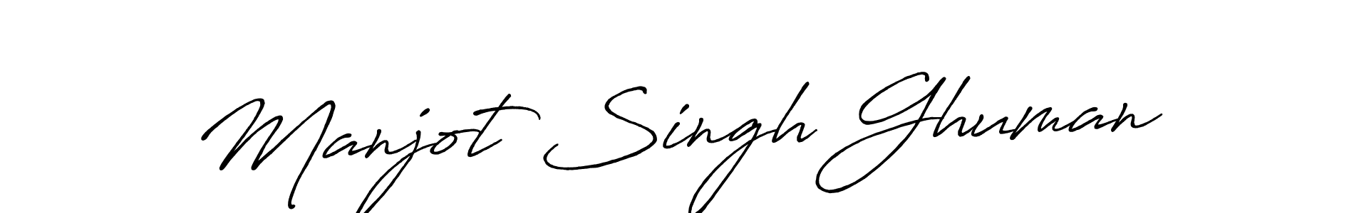 Create a beautiful signature design for name Manjot Singh Ghuman. With this signature (Antro_Vectra_Bolder) fonts, you can make a handwritten signature for free. Manjot Singh Ghuman signature style 7 images and pictures png