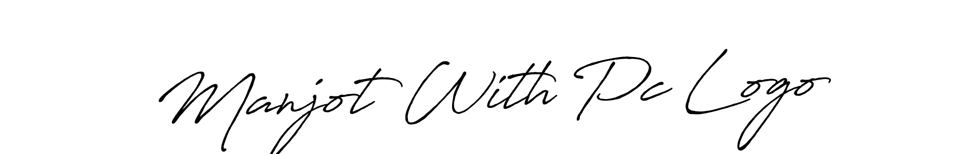You should practise on your own different ways (Antro_Vectra_Bolder) to write your name (Manjot With Pc Logo) in signature. don't let someone else do it for you. Manjot With Pc Logo signature style 7 images and pictures png