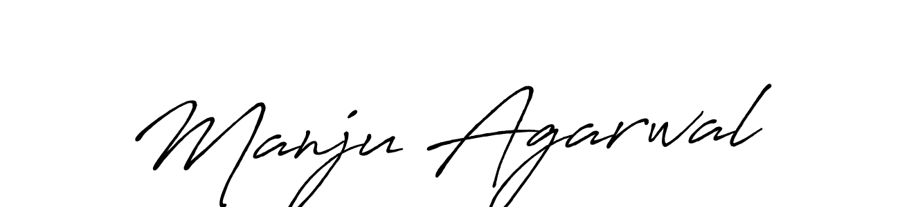 Create a beautiful signature design for name Manju Agarwal. With this signature (Antro_Vectra_Bolder) fonts, you can make a handwritten signature for free. Manju Agarwal signature style 7 images and pictures png