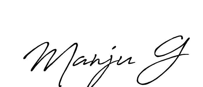 How to make Manju G signature? Antro_Vectra_Bolder is a professional autograph style. Create handwritten signature for Manju G name. Manju G signature style 7 images and pictures png
