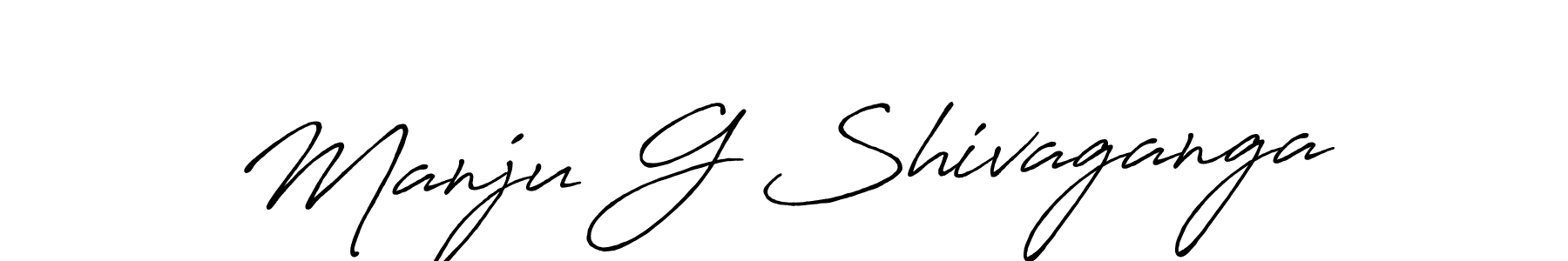 How to make Manju G Shivaganga name signature. Use Antro_Vectra_Bolder style for creating short signs online. This is the latest handwritten sign. Manju G Shivaganga signature style 7 images and pictures png