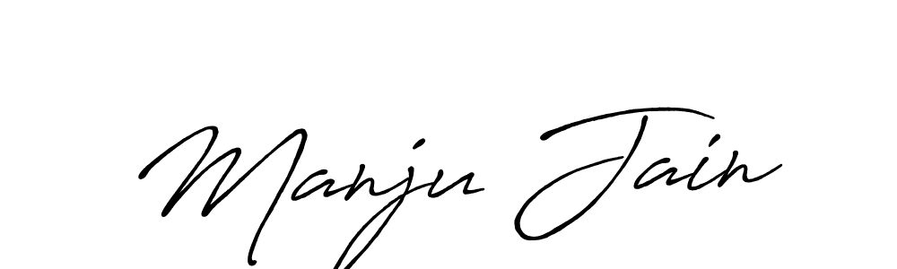 Design your own signature with our free online signature maker. With this signature software, you can create a handwritten (Antro_Vectra_Bolder) signature for name Manju Jain. Manju Jain signature style 7 images and pictures png