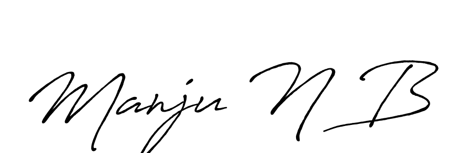 Design your own signature with our free online signature maker. With this signature software, you can create a handwritten (Antro_Vectra_Bolder) signature for name Manju N B. Manju N B signature style 7 images and pictures png