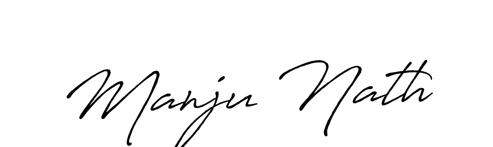 Create a beautiful signature design for name Manju Nath. With this signature (Antro_Vectra_Bolder) fonts, you can make a handwritten signature for free. Manju Nath signature style 7 images and pictures png