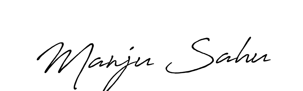 Manju Sahu stylish signature style. Best Handwritten Sign (Antro_Vectra_Bolder) for my name. Handwritten Signature Collection Ideas for my name Manju Sahu. Manju Sahu signature style 7 images and pictures png