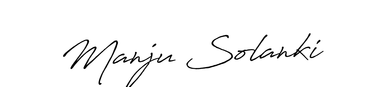 Use a signature maker to create a handwritten signature online. With this signature software, you can design (Antro_Vectra_Bolder) your own signature for name Manju Solanki. Manju Solanki signature style 7 images and pictures png