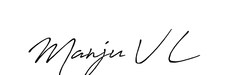 Also we have Manju V L name is the best signature style. Create professional handwritten signature collection using Antro_Vectra_Bolder autograph style. Manju V L signature style 7 images and pictures png