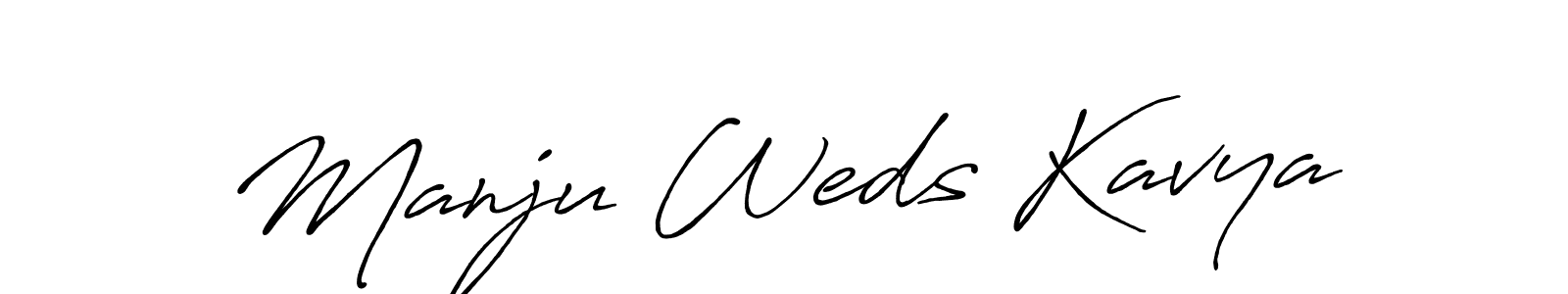 Also You can easily find your signature by using the search form. We will create Manju Weds Kavya name handwritten signature images for you free of cost using Antro_Vectra_Bolder sign style. Manju Weds Kavya signature style 7 images and pictures png