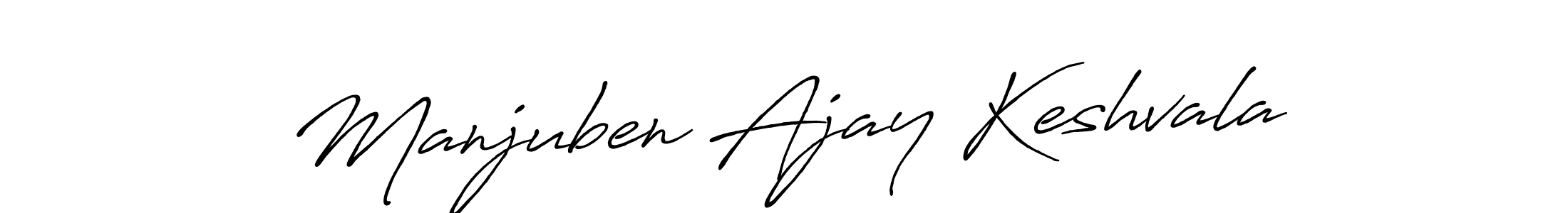 Make a beautiful signature design for name Manjuben Ajay Keshvala. With this signature (Antro_Vectra_Bolder) style, you can create a handwritten signature for free. Manjuben Ajay Keshvala signature style 7 images and pictures png