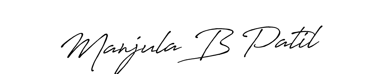 Create a beautiful signature design for name Manjula B Patil. With this signature (Antro_Vectra_Bolder) fonts, you can make a handwritten signature for free. Manjula B Patil signature style 7 images and pictures png