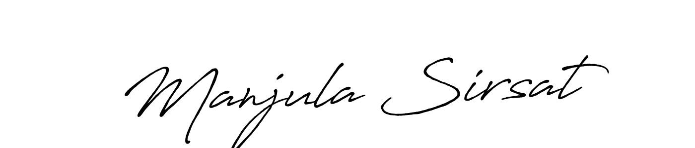 Manjula Sirsat stylish signature style. Best Handwritten Sign (Antro_Vectra_Bolder) for my name. Handwritten Signature Collection Ideas for my name Manjula Sirsat. Manjula Sirsat signature style 7 images and pictures png