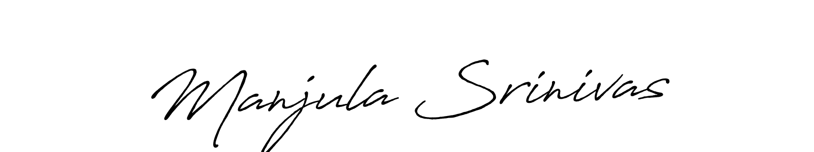Create a beautiful signature design for name Manjula Srinivas. With this signature (Antro_Vectra_Bolder) fonts, you can make a handwritten signature for free. Manjula Srinivas signature style 7 images and pictures png