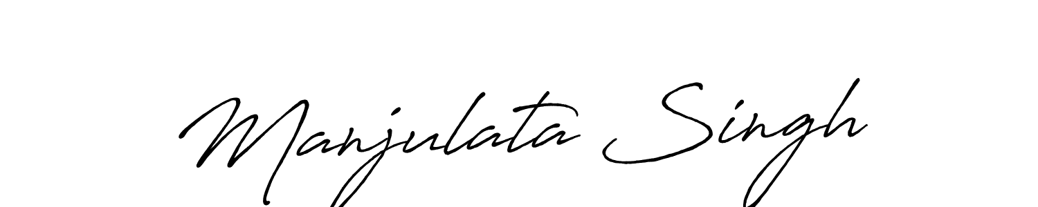 How to make Manjulata Singh name signature. Use Antro_Vectra_Bolder style for creating short signs online. This is the latest handwritten sign. Manjulata Singh signature style 7 images and pictures png