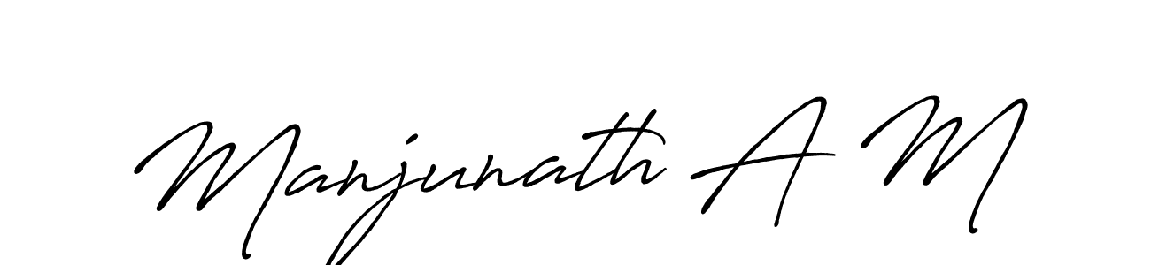 Design your own signature with our free online signature maker. With this signature software, you can create a handwritten (Antro_Vectra_Bolder) signature for name Manjunath A M. Manjunath A M signature style 7 images and pictures png