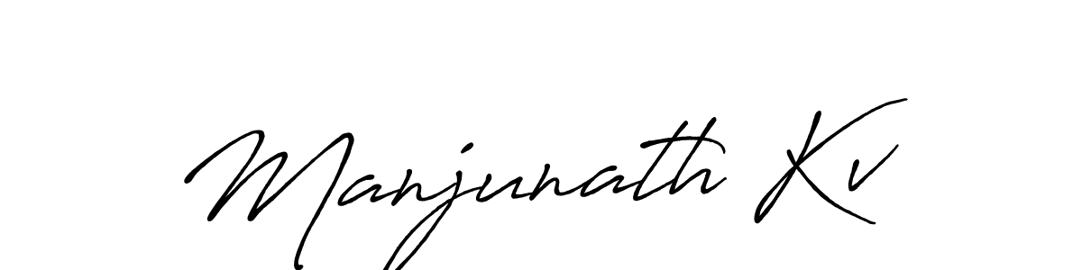 How to make Manjunath Kv name signature. Use Antro_Vectra_Bolder style for creating short signs online. This is the latest handwritten sign. Manjunath Kv signature style 7 images and pictures png