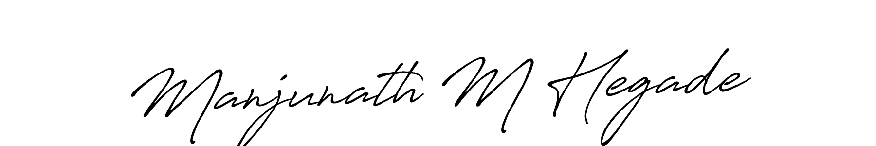 The best way (Antro_Vectra_Bolder) to make a short signature is to pick only two or three words in your name. The name Manjunath M Hegade include a total of six letters. For converting this name. Manjunath M Hegade signature style 7 images and pictures png