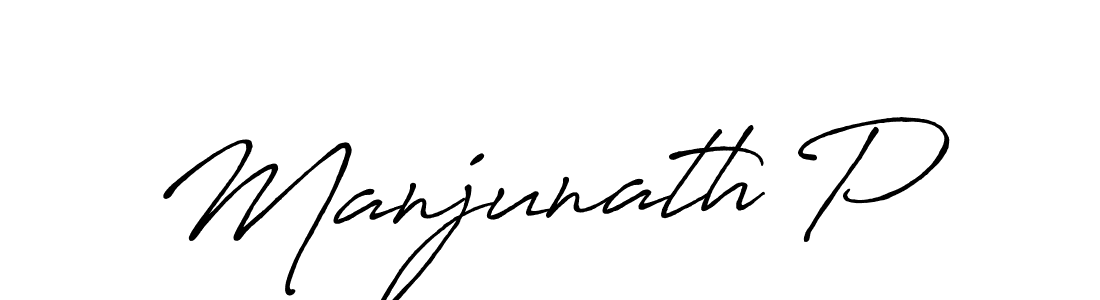 Make a beautiful signature design for name Manjunath P. With this signature (Antro_Vectra_Bolder) style, you can create a handwritten signature for free. Manjunath P signature style 7 images and pictures png