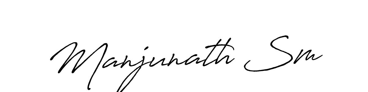 Make a beautiful signature design for name Manjunath Sm. With this signature (Antro_Vectra_Bolder) style, you can create a handwritten signature for free. Manjunath Sm signature style 7 images and pictures png