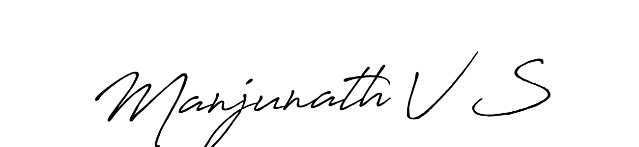 Manjunath V S stylish signature style. Best Handwritten Sign (Antro_Vectra_Bolder) for my name. Handwritten Signature Collection Ideas for my name Manjunath V S. Manjunath V S signature style 7 images and pictures png