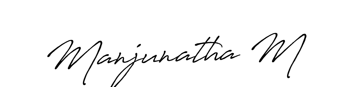 How to make Manjunatha M name signature. Use Antro_Vectra_Bolder style for creating short signs online. This is the latest handwritten sign. Manjunatha M signature style 7 images and pictures png