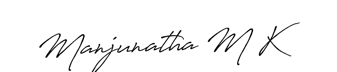 How to make Manjunatha M K name signature. Use Antro_Vectra_Bolder style for creating short signs online. This is the latest handwritten sign. Manjunatha M K signature style 7 images and pictures png